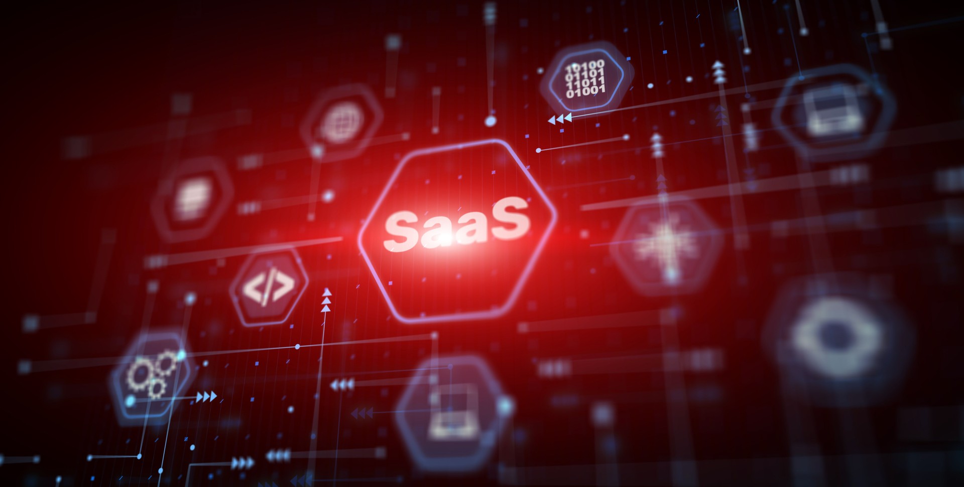 SaaS, Software as a Service. Networking Technology Internet concept
