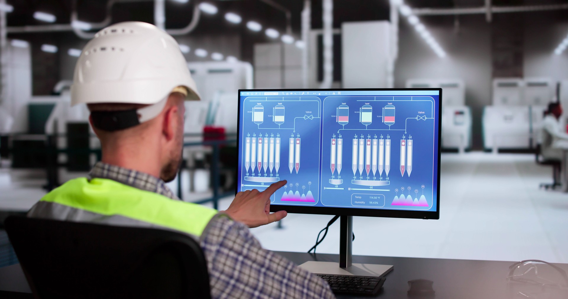 Operator And Engineer Monitor SCADA System